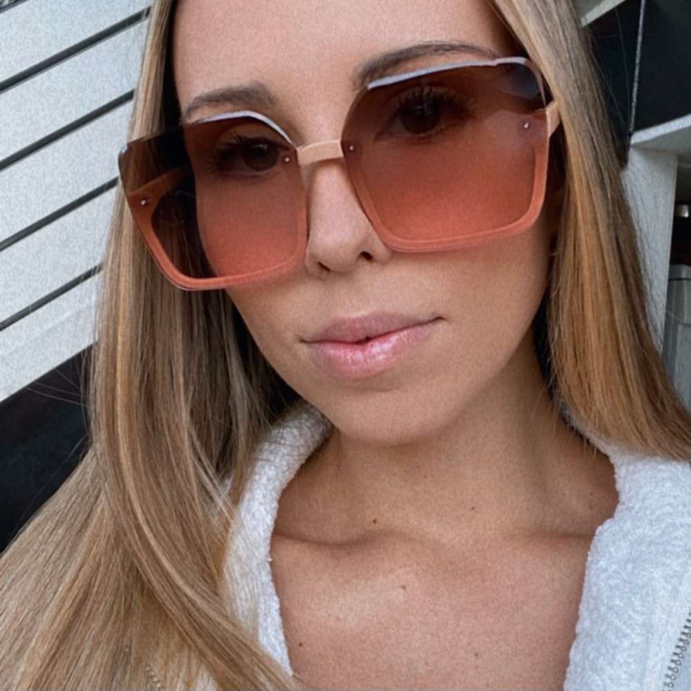 Square Half Frame Gradient Sunglasses - Picture 2 of 2